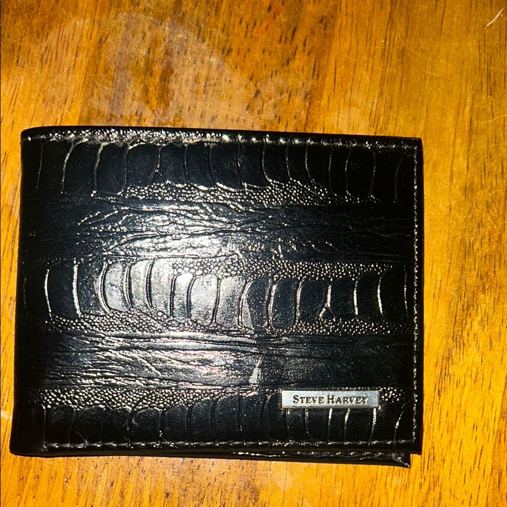 Steve Harvey Black Leather Wallet